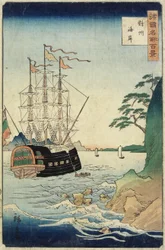 Una spiaggia, provincia di Taishu, ottobre 1860